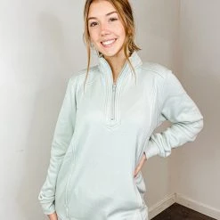 Mono B Toni Quater Zip Pullover Tops