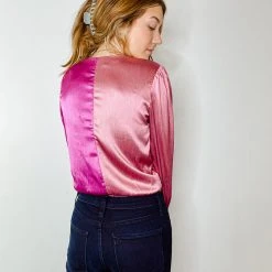 Peach Love You're A Star Colorblock Bodysuit