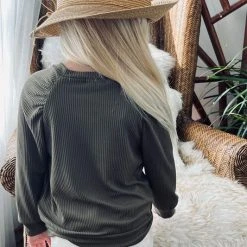 12PM By Mon Ami Swank Tween Rayley Long Sleeve Ribbed Top