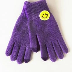 Fashion City Outerwear Smiley Patch Smart Touch Gloves