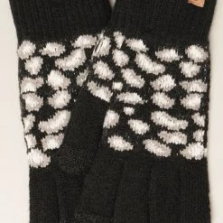 Fashion City Outerwear Laney Leopard Knit Gloves