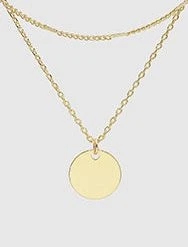 TRENDY Wholesale Dipped Disc Pendant Layered Necklace