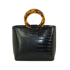 Monica's Bag Tortoise Handle Leather Bag