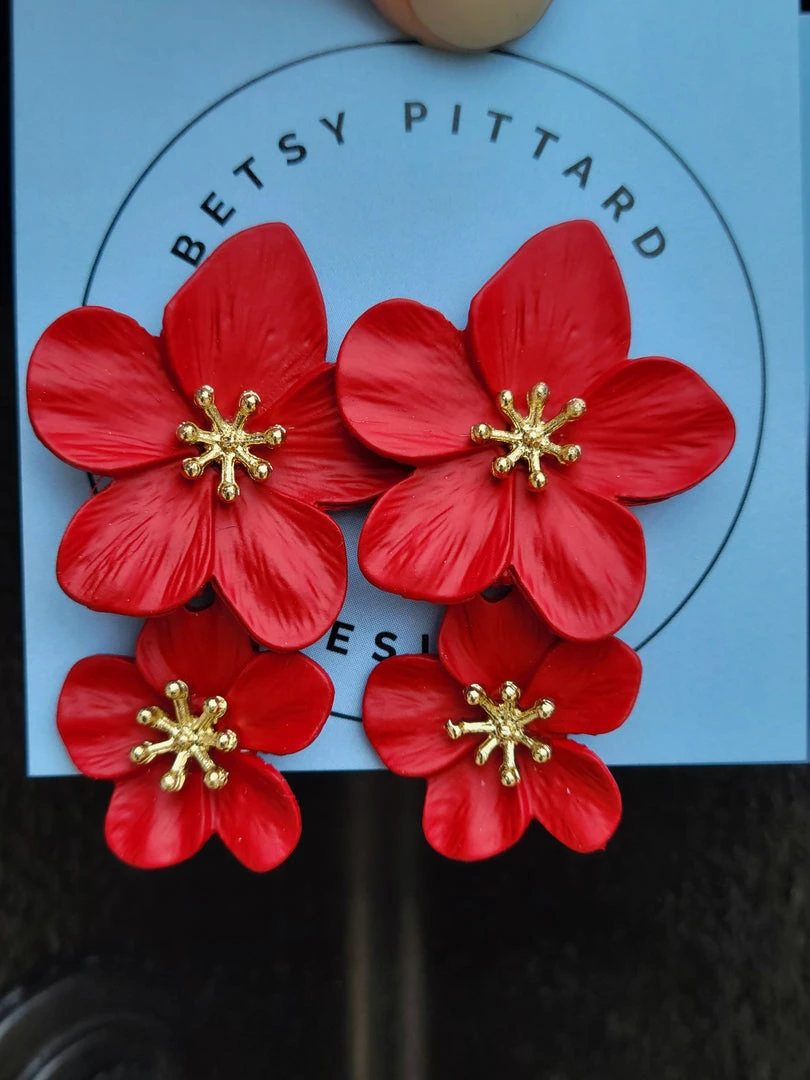 Betsy Pittard Designs Double Lotus Earrings - Handcrafted Jewelry for Women 3 Betsy Pittard Designs Double Lotus Earrings