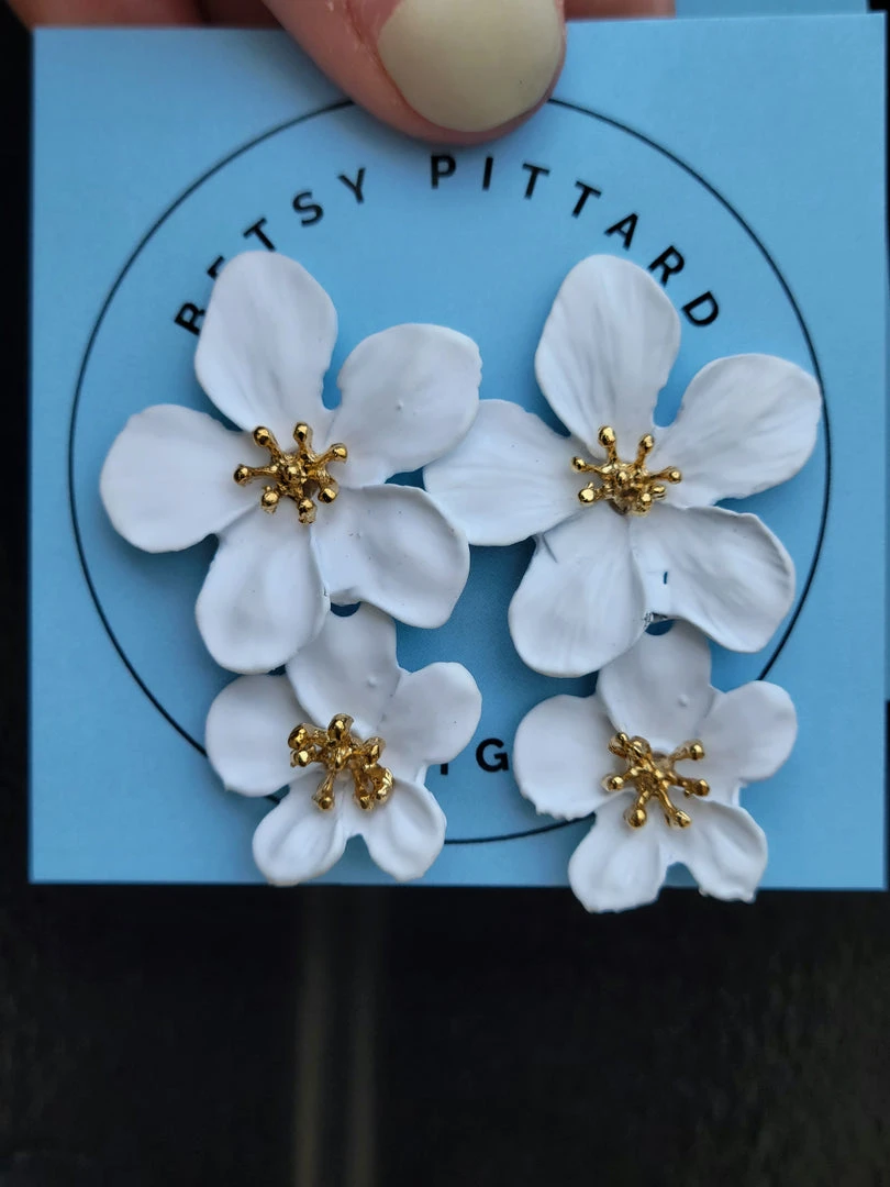 Betsy Pittard Designs Double Lotus Earrings - Handcrafted Jewelry for Women 4 Betsy Pittard Designs Double Lotus Earrings