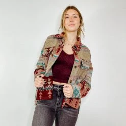 La Miel Dakota Aztec Print Jacket Outerwear