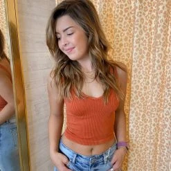 NikiBiki Vintage Wash V Neck Crop Top