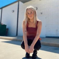 TCEC Smocked Leather Tank Top Tops