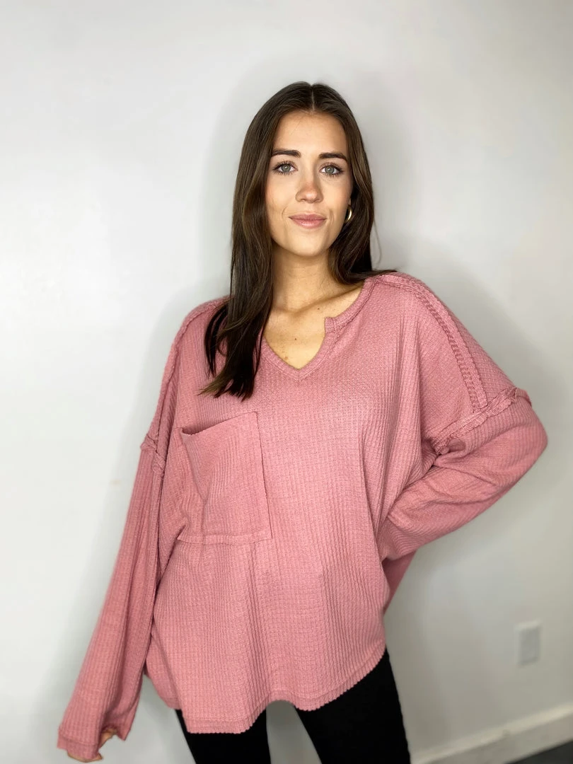 Fantastic Fawn Lucy Waffle Knit Top - Soft Long Sleeve Women's Tops for Casual Wear 8 Fantastic Fawn Lucy Waffle Knit Top
