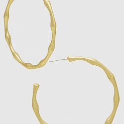 The Swank Company Large Matte Bamboo Hoop Jewelry