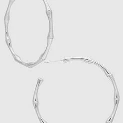 The Swank Company Large Matte Bamboo Hoop Jewelry