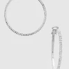 TRENDY 65MM Rhinestone Hoop Earrings | Wholesale Fashion Jewelry for Women 1 TRENDY Wholesale Jewelry 65 MM Hoop Rhinestone Earrings