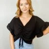 Entro Meagan Ruffle Ruched Top Tops