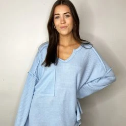 Fantastic Fawn Lucy Waffle Knit Top - Soft Long Sleeve Women's Tops for Casual Wear 16 Fantastic Fawn Lucy Waffle Knit Top