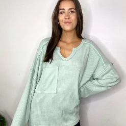 Fantastic Fawn Lucy Waffle Knit Top - Soft Long Sleeve Women's Tops for Casual Wear 17 Fantastic Fawn Lucy Waffle Knit Top