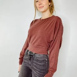 Mono B Tops Taylor Long Sleeve Tee Shirt