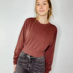 Mono B Tops Taylor Long Sleeve Tee Shirt