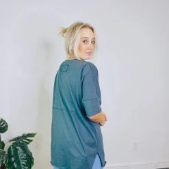 Mono B Tops Exposed Seam Oversized Tee