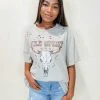 Zutter Tops Wild West Longhorn Graphic Tee