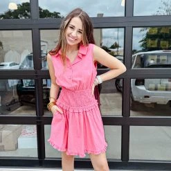 Davi & Dani Dresses Bonnie Collared Mini Dress