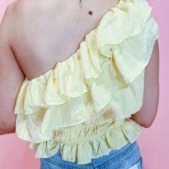 Lush Tops One + Only Ruffle Shoulder Top