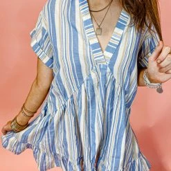 Petal Dew Catalina Striped Babydoll Dress Dresses