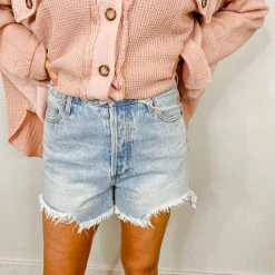 By Together Bottoms On The Run High Waisted Denim Shorts