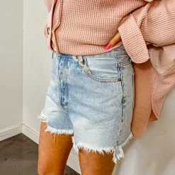 By Together Bottoms On The Run High Waisted Denim Shorts