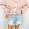 By Together Bottoms On The Run High Waisted Denim Shorts