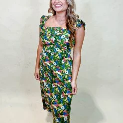 Sugarlips Milo Floral Ruffle Midi Dress Dresses