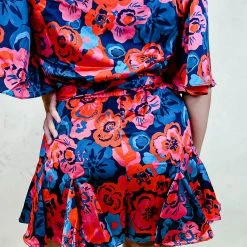 Sugarlips Sweet Floral Satin Shorts - Women's High-Waisted Comfortable Summer Shorts 7 Sugarlips Sweet Floral Satin Shorts