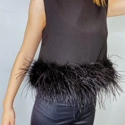 La Ros Tops Los Angeles Feather Tank Top