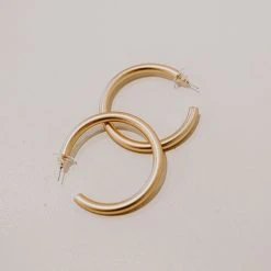 TRENDY Wholesale Jewelry Large Matte Round Hoops