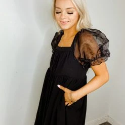 Entro Dresses Meredith Square Neck Babydoll Dress