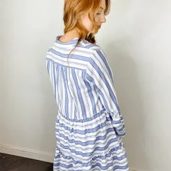 Entro Colby Striped Tiered Dress Dresses