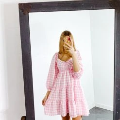 Entro Dresses Maya Gingham Sweetheart Dress