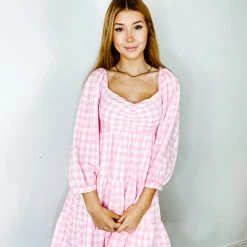 Entro Dresses Maya Gingham Sweetheart Dress