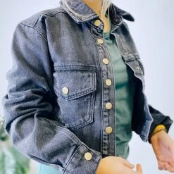 Mono B Tops Jasmine Distressed Denim Jacket