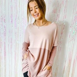 Tea N Rose Colorblock Boyfriend Pocket Sweater