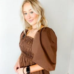 Vine & Love Marissa Smocked Peplum Top