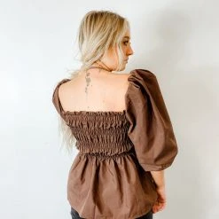 Vine & Love Marissa Smocked Peplum Top