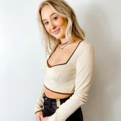 Le Lis Elora Contrast Detail Crop Top