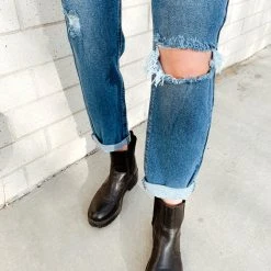 Vibrant Bottoms Jackie Distressed Mom Jeans