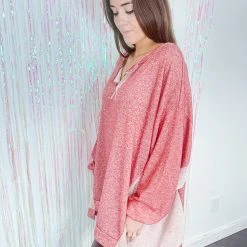 Fantastic Fawn Early Night Oversized V-Neck Top