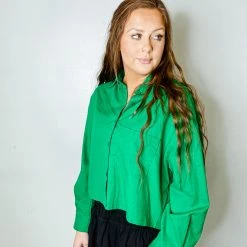 Entro Tops Leslie Button Up Crop Top