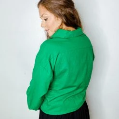 Entro Tops Leslie Button Up Crop Top