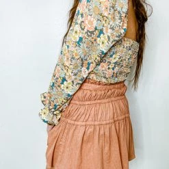 Entro Bottoms Holland High Waisted Smocked Skirt - Stylish & Comfortable Women's Skirt 10 Entro Bottoms Holland High Waisted Smocked Skirt