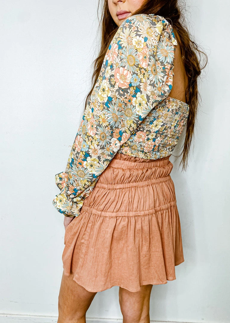 Entro Bottoms Holland High Waisted Smocked Skirt - Stylish & Comfortable Women's Skirt 6 Entro Bottoms Holland High Waisted Smocked Skirt