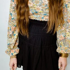 Entro Bottoms Holland High Waisted Smocked Skirt - Stylish & Comfortable Women's Skirt 9 Entro Bottoms Holland High Waisted Smocked Skirt