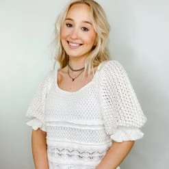 Entro Faith Crochet Sweater Top